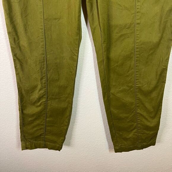 Loft Women's Tapered Pants Pull On Drawcord Pocket Stretch Olive Green Medium - Picture 4 of 9